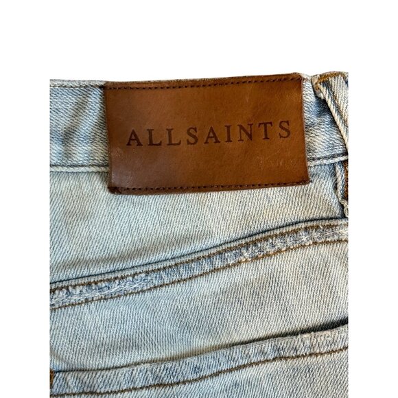 AllSaints Boys Fit Jeans Women W26 Light Wash Distressed Denim Casual Wear - Picture 4 of 5
